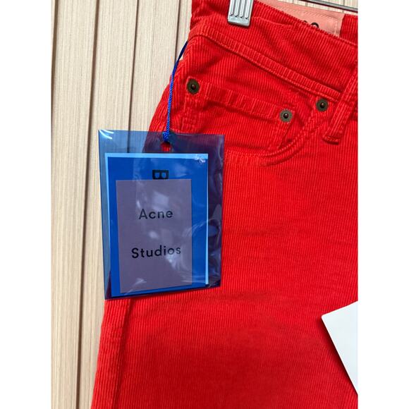 Acne Studios x Bla Konst Melk Corduroy Trousers in Red Women's Size 26 - Picture 8 of 13